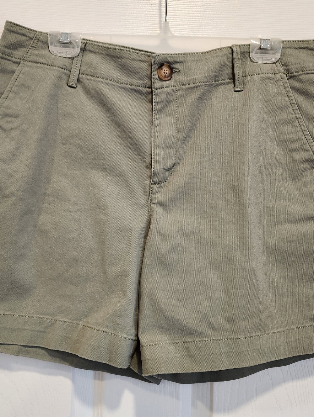 LOFT Monroe Olive Green Chino Bermuda Shorts 6" Inseam